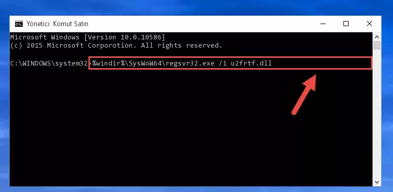 U2frtf.dll dosyasının hasarlı kaydını sistemden kaldırma (64 Bit için)
