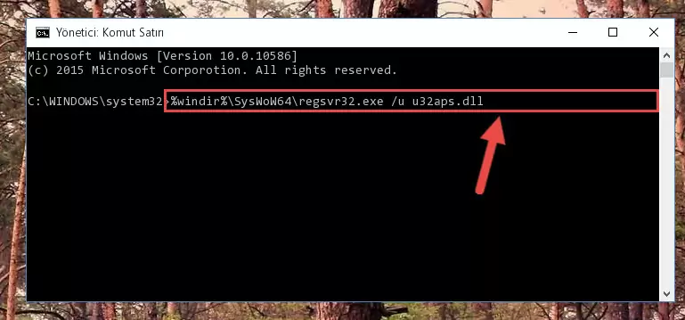 U32aps.dll kütüphanesi için Windows Kayıt Defterinde yeni kayıt oluşturma
