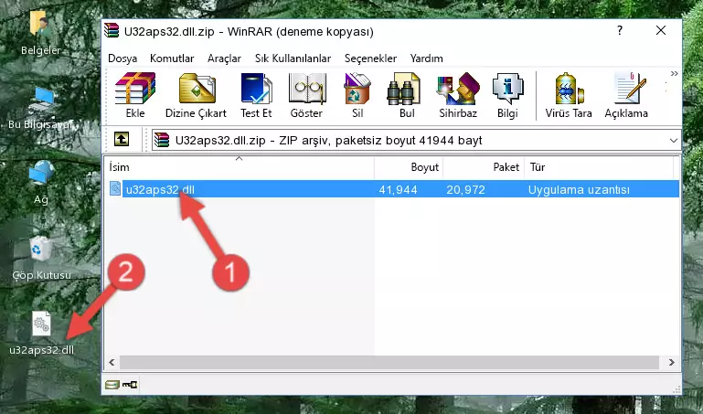 Program kurulum dizinine U32aps32.dll dosyasını kopyalama.
