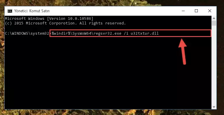 U32txtur.dll kütüphanesinin bozuk kaydını Kayıt Defterinden kaldırma (64 Bit için)