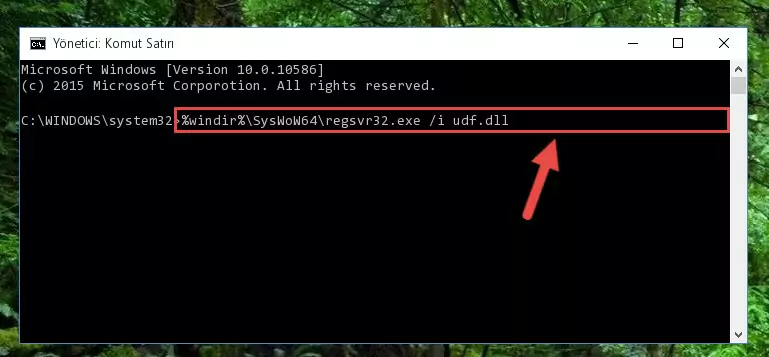 Udf.dll kütüphanesinin bozuk kaydını Windows Kayıt Defterinden kaldırma (64 Bit için)