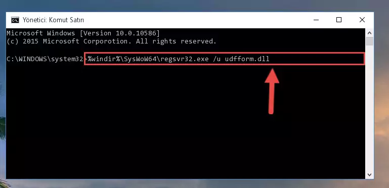 Udfform.dll kütüphanesi için Windows Kayıt Defterinde yeni kayıt oluşturma