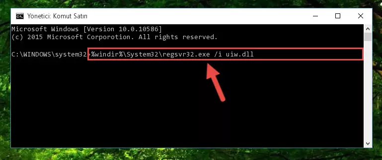 Uiw.dll kütüphanesini sisteme tekrar kaydetme (64 Bit için)