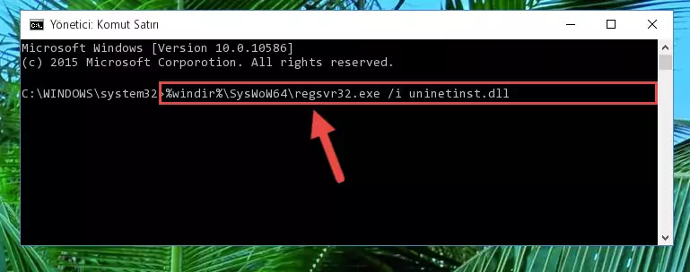 Uninetinst.dll dosyasının sorunlu kaydını Regedit'den kaldırma (64 Bit için)