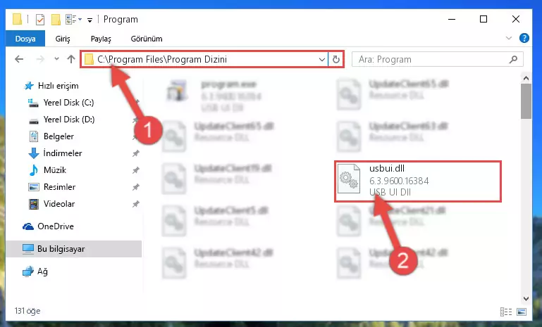 Usbui.dll dosyasının bozuk kaydını Windows Kayıt Defterinden kaldırma (64 Bit için)