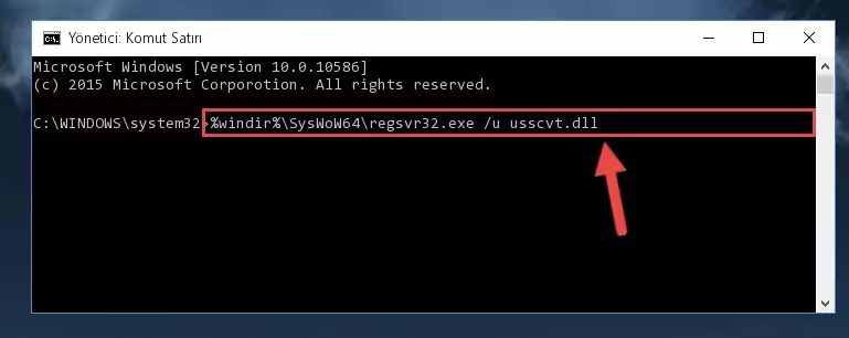 Usscvt.dll kütüphanesini sisteme tekrar kaydetme (64 Bit için)