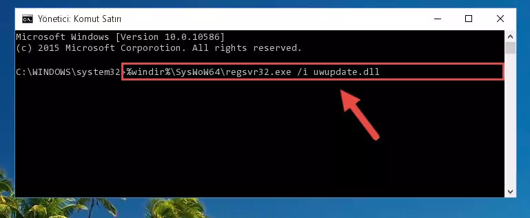 Uwupdate.dll dosyasının hasarlı kaydını sistemden kaldırma (64 Bit için)