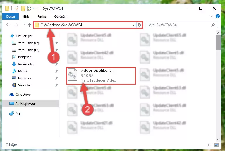 Videonoisefilter.dll kütüphanesini masaüstüne çıkarma
