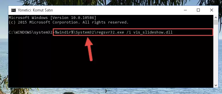 Vis_slideshow.dll kütüphanesinin kaydını sistemden kaldırma