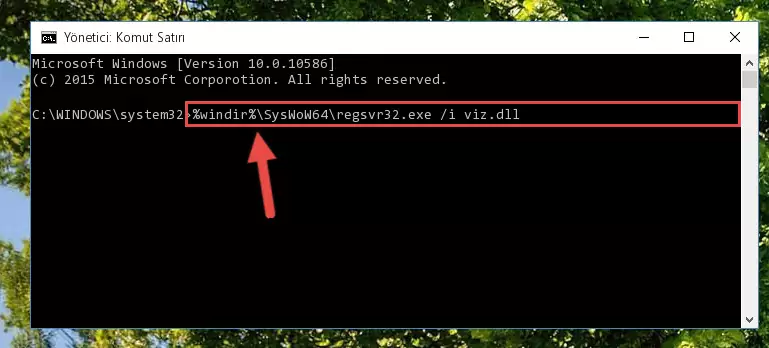 Viz.dll kütüphanesinin hasarlı kaydını sistemden kaldırma (64 Bit için)