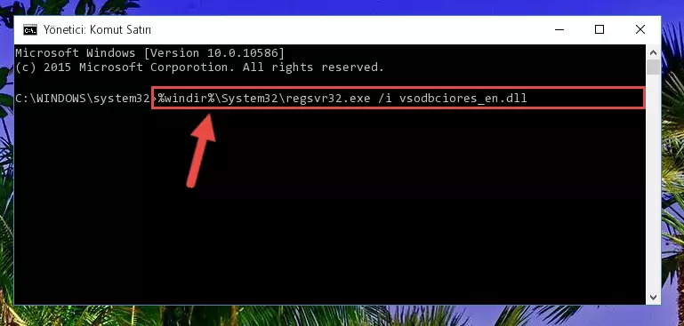 Vsodbciores_en.dll dosyasını sisteme tekrar kaydetme (64 Bit için)