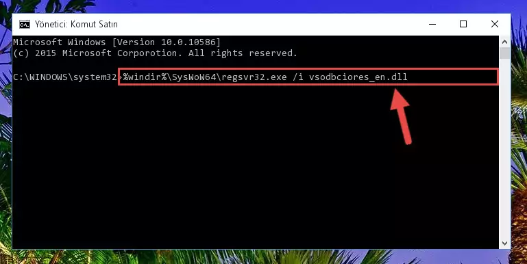 Vsodbciores_en.dll dosyasının kaydını sistemden kaldırma