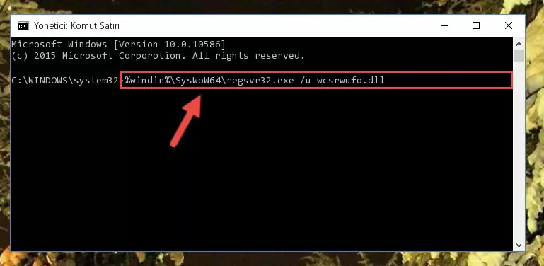 Wcsrwufo.dll kütüphanesi için Windows Kayıt Defterinde yeni kayıt oluşturma