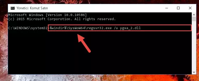 Ygxa_2.dll dosyası için Windows Kayıt Defterinde yeni kayıt oluşturma