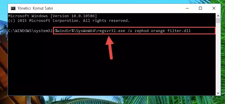 Zephod orange filter.dll kütüphanesi için Windows Kayıt Defterinde yeni kayıt oluşturma