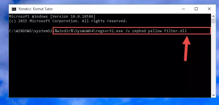 Zephod yellow filter.dll kütüphanesi için Windows Kayıt Defterinde yeni kayıt oluşturma